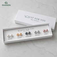 Boîte à boucles d'oreilles hebdomadaire personnalisée avec logo, emballage rigide en papier pour bijoux avec insert carte imprimée, vente en gros