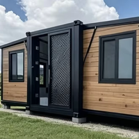 Villa de Luxe Préfabriquée Prête à l'emploi, Maison Conteneur Extensible 20/40 pieds, 2, 3, 4 ou 5 Chambres, Maison Mobile Préfabriquée Compacte