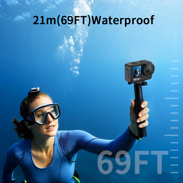 Manufacturer's High Quality Waterproof B11Q Sports Camera 5K HD 30fps WIFI Dual Screen 160 Wide Angle 21m Underwater MicroSD