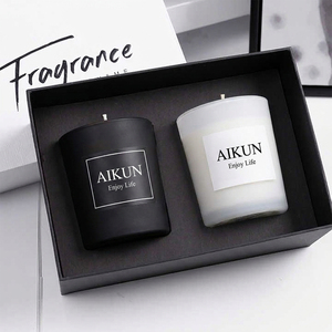 AIKUN Natural New Design Soy Wax Luxury Packaging <b>Candle</b> Gift Set Decorative Glass <b>Candle</b> Set for Holiday Gift - Product Image 1