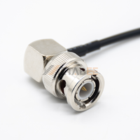 Câble BNC RG174 à faible perte de 30 cm, étanche, connecteur femelle vers mâle angulaire pour systèmes RF de vidéosurveillance