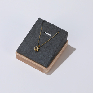 Minimalist Square Jewelry Display Stand with Wooden Base for <b>Ring</b> <b>Necklace</b> Showcase and Boutique Retail Presentation - Product Image 3