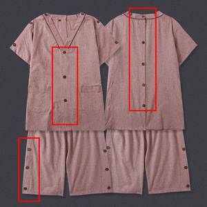 Vêtements d'acupuncture en pur coton, ouverts devant et derrière, avec fentes latérales, pour hommes et femmes, pour la thérapie par massage, tailles XL à 6XL - Product Image 3