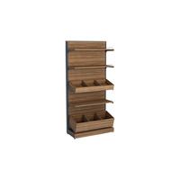 Supermarkt multi-laagse metalen houten bulkvoedsel displaystandaard, duurzaam voor gedroogd fruit, snoep, snacks en levensmiddelen.