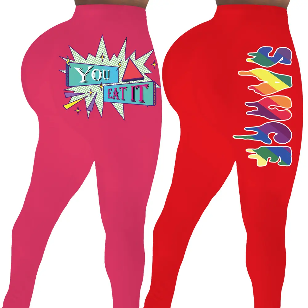Pantaloni con Logo Scrunch Yoga da ragazza con Logo personalizzato pantaloni Leggings a vita alta traspiranti Slim per donna