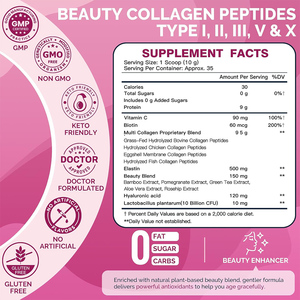OEM/ODM Biotin Vitamin C Probiotics smooth skin support nails and joint health sugar free beauty <b>collagen</b> peptide powder - Product Image 6