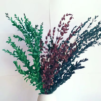 80g de feuilles fines d'eucalyptus séchées naturelles, bouquet de fleurs vertes fines, bouquet de fleuriste pour la Saint-Valentin, Noël