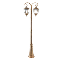 Lámpara de Jardín con Bombillas LED E27 para Exteriores, Farol Decorativo para Patio, Camino de Entrada, Poste de Aluminio, Farola LED