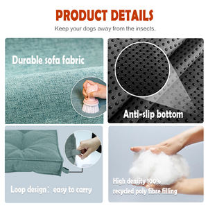 Matelas en peluche 4 saisons 2026 Ant-<span class=keywords><strong>Bugz</strong></span> pour chiens et chats, style été, couverture de panier, utilisation intérieure, matelas amovible pour chien - Product Image 4