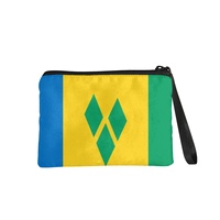 Dompet Koin Cetak Digital Kanvas Bergaya Bendera Saint Vincent dan Grenadines, Dompet Penyimpanan Mini dengan Ritsleting untuk Penggunaan Sehari-hari