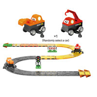 CBTOYS Juego de Pistas Magnéticas de Construcción, Juguete Educativo STEM con 2 Vehículos de Ingeniería para Niños