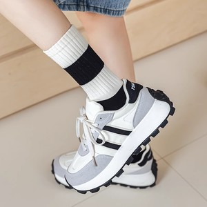 Women's Mid-Calf Socks Solid Color Breathable Sweat-Absorbing Slouch Socks For Casual Wear - Product Image 2