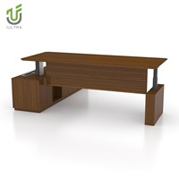 Escritorio Ejecutivo Eléctrico Moderno en Forma de L de Lujo, con Doble Motor, Altura Ajustable, para Trabajar de Pie o Sentado, con Gabinete de Almacenamiento para Oficina