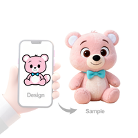 Peluche personnalisée chien et lapin à grandes oreilles imprimé anime, jouet en peluche rembourré en coton PP, super doux, vente en gros