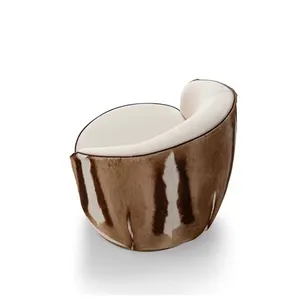 Design moderno soggiorno sedie girevoli salone accento divano sedie di lusso italia High End Villa in pelle di metallo