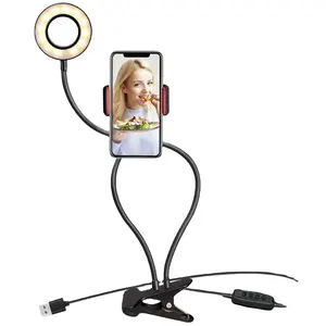 360 Angle Rotation LED Live Fill Light Bracket Multi-function Beauty Fill Light with Cell Phone Holder ring light for desk