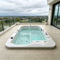 Baignoire Spa Autoportante Moderne en Acrylique Zevana avec Contrôle GECKO, 10 Jets, Fonctions Hydromassage et Bain de Remous pour 3 Personnes