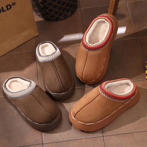 Pantuflas Casuales de Estilo Étnico para Mujer con Pelaje para Otoño e Invierno, Mocasines con Suela Gruesa de EVA para Aumentar Altura, Esponjosas, Cálidas y Suaves - Product Image 4