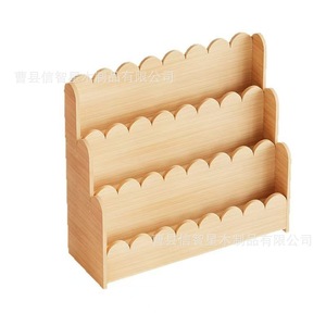 Étagère à livres en bois pour chambre d'enfant, support de rangement de style européen, matériau en bois massif - Product Image 1