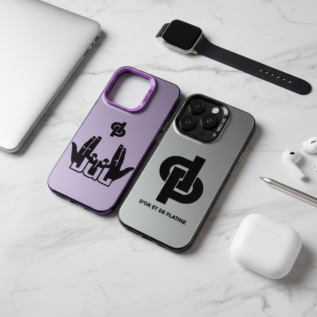 For 8 Plus Black & Silver Transparent Cartoon Heart Design Anti-Fingerprint Painted Finish Ins Mobile Phone Case