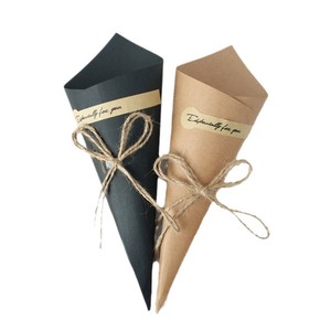 Kraft <b>Paper</b> Bouquet <b>Wrapping</b> Cones Black And <b>Brown</b> For Gift Packaging Multi Purpose Recyclable Bulk Size - Product Image 5