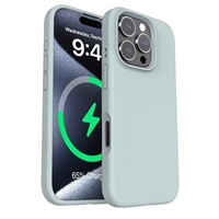 Coque de téléphone en silicone liquide véritable magnétique, anti-chute, résistante aux chocs, couleur unie personnalisée, douce pour la peau, pour iPhone 15 16 17 Pro Max
