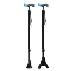 Bâton de marche à quatre pieds en fibre de carbone léger antidérapant pour personnes âgées - Product Image 3