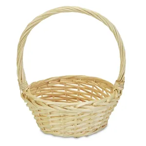 2024 YULIN JIAFU Split Willow Handle Storage Basket Combination of Wicker and Rattan