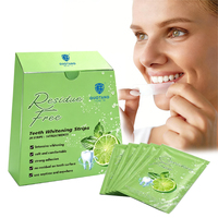 Bandes blanchissantes pour les dents OEM ODM en gros, saveur citron menthe, 28 bandes sans résidus, avec logo personnalisé, pour usage domestique