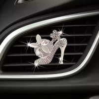 Y-1107 Décoration intérieure de voiture, clip diffuseur de parfum pour grille d'aération de voiture, motif chaussure en strass de cristal