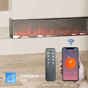 <span class=keywords><strong>Chimenea</strong></span> eléctrica de vidrio de 3 lados empotrada o independiente de vidrio templado de llama artificial personalizada de alta calidad - Product Image 4