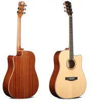卸売/OEMのためのローズウッド指板付き最高の手作りオリエンタルチェリーW-100-41spruce + サペレウッド41インチアコースティックギター