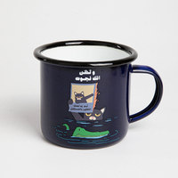 12oz personnalisé émail tasse Camping lait thé tasse à café Logo en gros pas cher métal usine Souvenir blanc feu de camp Vintage tasse