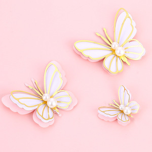 Ensemble de 3 pièces pour décoration de gâteau, nouveau, joyeux anniversaire, papillons, accessoires de gâteau pour décoration de mariage, fournitures de fête - Product Image 2