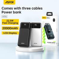 Vente en gros de batteries externes 20000mAh PD 22.5W avec écran LCD numérique, batteries externes portables à charge rapide