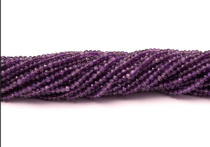 Pulsera de Tobillera de Joyería con Cuentas Facetadas Redondas de Amatista Púrpura Natural Personalizadas de 15 Pulgadas para Mujer, 1 Hilo Completo AMARA - Product Image 2