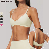 Soutien-gorge de sport personnalisé pour femme, séchage rapide, col en V profond, bretelles réglables, dos élégant, coussinets amovibles, faible MOQ pour petites entreprises