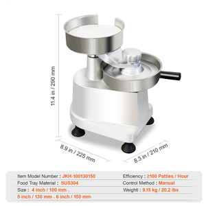 เครื่องทำไส้กรอกและแฮมเบอร์เกอร์แบบ 3-in-1 รุ่น Jinkun JK-310 ทำจากอะลูมิเนียม เป็นมิตรกับสิ่งแวดล้อม พร้อมกระดาษรองทำเนื้อ 500 แผ่น สำหรับร้านอาหาร - Product Image 3