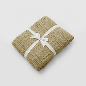 Couverture gaufrée unie de luxe douce en fibre de bambou (50%) et coton (50%) pour <span class=keywords><strong>canapé</strong></span>/<span class=keywords><strong>lit</strong></span> – Vente en gros à prix abordable - Product Image 2