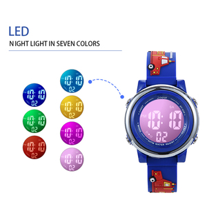 Montre numérique de sport LED pour enfants avec alarme résistante à l'eau et chronomètre de conception de dessin animé - Product Image 3