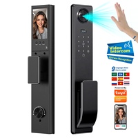 Kunci Pintu Pintar Wifi HanDaily Video Talking Function Tuya dengan Fungsi Sidik Jari, Buka Kunci Wajah, dan Kamera