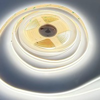 Toute longueur découpable 12V 8mm de large haute CRI linéaire COB LED bande lumineuse pour armoires IP65 2 ans de garantie blanc Dimmable