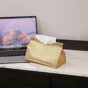 Boîte à mouchoirs en cuir 20x12x13cm pour voiture, salon, salle de bain, organiseur de bureau haut de gamme - Product Image 4