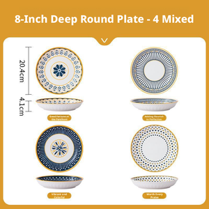 Assiettes à fruits durables Nordic Candy Strip, vaisselle en céramique, motif végétal, ensemble de vaisselle pour hôtel, restaurant, <span class=keywords><strong>cuisine</strong></span>, barbecue en plein air - Product Image 3