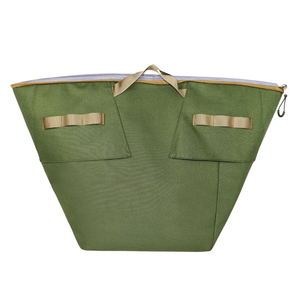 Foldable Insulated Cooler Bag 20L Oxford Fabric Zipper Closure Outdoor Use Green - Product Image 2