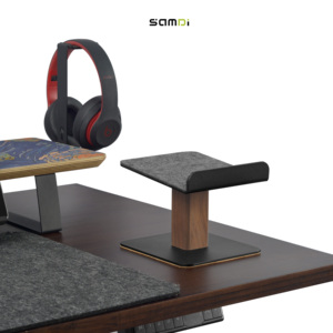 Giá đỡ loa Samdi thích hợp để hỗ trợ thiết bị loa để bàn, làm bằng gỗ óc chó và thép không gỉ - Product Image 4