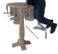 Table de bar ronde en bois de pin de haute qualité de couleur rustique pour la fête de mariage