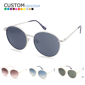 Gafas de Sol Clásicas con Marco Redondo de Metal, Diseño de Logotipo Personalizado, Gafas de Sol de Estilo Único - Product Image 1