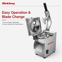 Coupe-légumes commercial BlinkSong en acier inoxydable 304, trancheuse, râpeuse et hachoir multifonction pour restaurant, robot culinaire professionnel