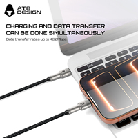Câble de données pour téléphone portable au design tendance 1M Type-A Type-C anti-pliage à charge rapide pour iPhone 17/16/15/14/13, ordinateur et imprimante